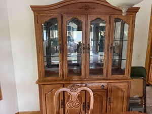 Oak China Cabinet  Hutch