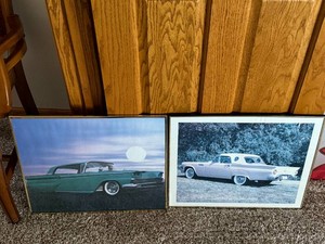 2 Framed Classic Car Prints