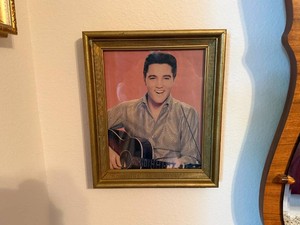 Framed Elvis with Guitar Print