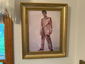Framed Elvis Gold Suit Print