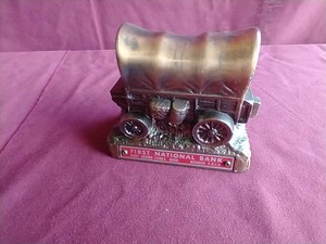 Vintage First National Bank East Grand Forks Metal Wagon Bank
