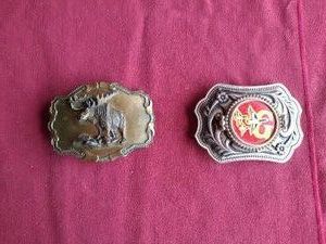 (2) Vintage Metal Belt Buckles