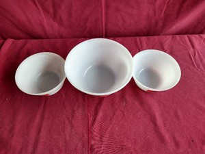 (3) Vintage Federal Glass Heat Proof Bowls