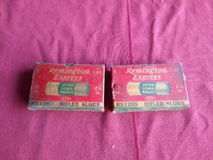 (2) Vintage Full Remington 12 Gauge Rifled Slug Ammo Boxes