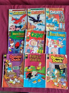 (9) Vintage Comics - Includes Smurfs #1, #2, #3