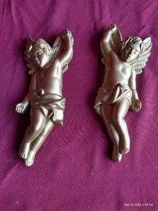 (2) 1960s Chalkware Angels