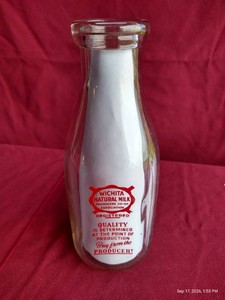 Vintage Wichita Natural Milk Bottle
