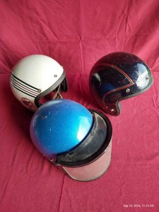 (3) Vintage Motorcycle Helmets