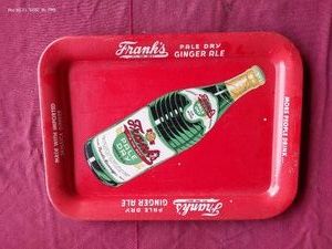 Vintage Franks Ginger Ale Metal Tray