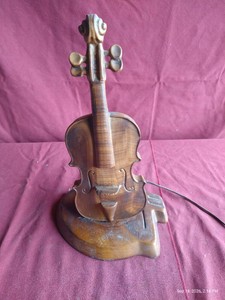 Vintage Plaster Violin Lamp