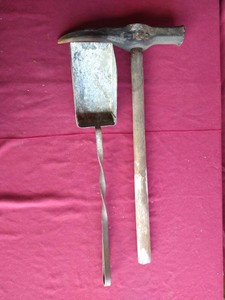 Vintage HammerPick & Metal Scoop