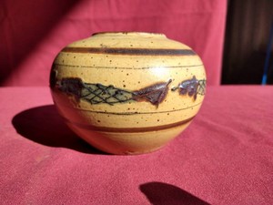 Vintage Pottery Bowl - Fish Themed