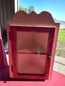 Heavy Vintage Wooden Corner Cabinet