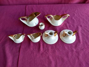 Vintage Pearl China Co. 22kt Gold Painted Porcelain Pieces