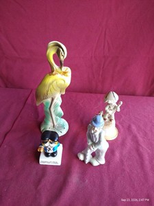 (4) Misc. Porcelain Pieces - Garfield Rhett Butler, Musical Figure, Etc