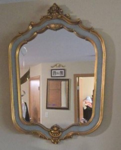 Handcrafted Ornate Venetian Wall Mirror Green Gold Gilded 37x25