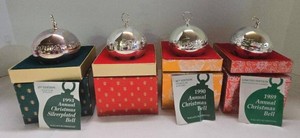 Set of 4 Wallace Silversmiths Christmas Silverplated Bells 1989-1994