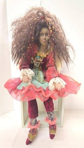 Star of Wonder Fantasy Angel Art Doll Seated Winged Figure Decor