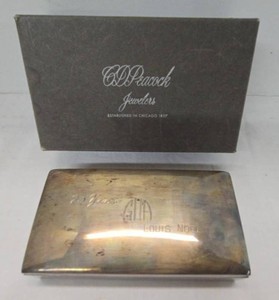 Vintage Silverplate Presentation Box Engraved 25 Years w C.D. Peacock