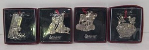 Seagull Pewter Christmas Ornament Set Nativity & Night Before Christmas