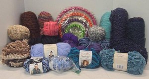 Mixed Lot of Knitting Yarn Skeins Cones & Round Loom Set