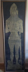 Life Size 6Feet Tall  Framed Medieval Knight Brass Rubbing Style Wall Art