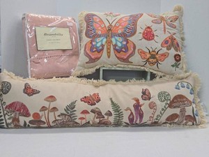 Members Mark Accent Pillows & Brambilla Pink Silk Throw NOS