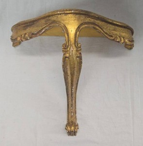 Vintage Italian Florentine Gilt Wall Shelf Console Bracket 14in