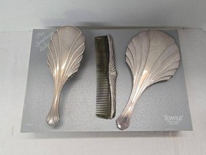 Towle Symphony Collection 3-Piece Vanity Set Silverplate Italy