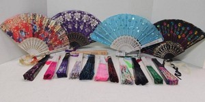 Assorted Folding Hand Fans Decorative Floral Lace Sequin Mixed Styles - Summer Wedding Party Accessory&nbsp