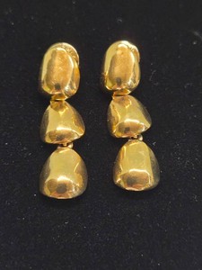 Robert Lee Morris Studio Gold Tone Dangle Post Earrings Sculptural
