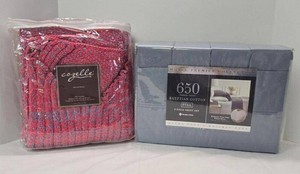 Cozelle Mermaid Blanket &amp Members Mark Full Sheet Set Dusty Blue NIP