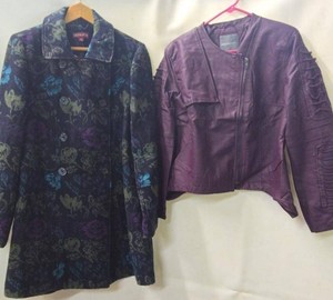 Womens Jackets Merona XL Coat & Kate Mallory Purple Moto Jacket