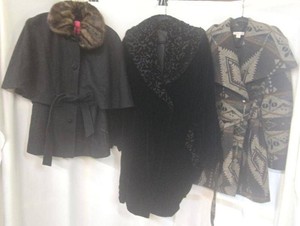Lot of Womens Coats Betsey Johnson Coldwater Creek Velvet Cape
