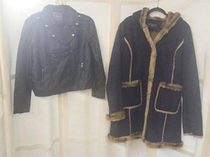 Kate & Mallory Moto Jacket & Donna Salyers Furs Jacket Large