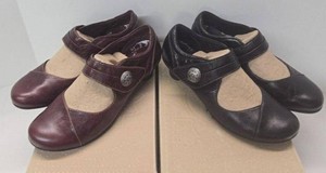 Taos Majesty Mary Jane Shoes Leather Black Wine w Boxes Lot