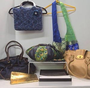 Lot of Assorted Handbags Purses Marc Jacobs Leather Metallic Clutches