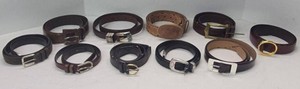 Lot of Assorted Womens Leather Fashion Belts Brown Black Wide Narrow