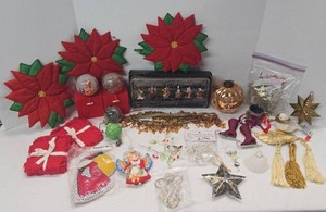 Assorted Vintage Christmas Ornaments Holiday Decor Mixed Lot