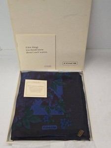 Coach Floral Square Scarf Blue Purple 34x34 With Box Vintage