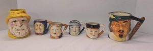 Character Toby Mug Lot Occupied Japan Mini Mugs &amp Large Mugs