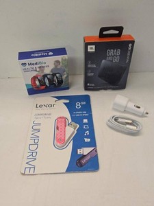 Lot of Assorted Electronics JBL Speaker Lexar Drive Fitness Tracker