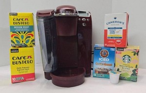 Keurig Single Serve Coffee Maker w Assorted K-Cup Coffee Lot