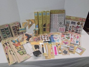 Crafters Square Scrapbooking Craft Supply Lot Stickers Vinyl Tools