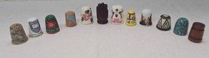Vintage Assorted Decorative Thimble Collection Porcelain Wood Mixed Lot