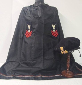 USS Kentucky Handmade Ceremonial Cape &amp German Military Beret Regalia Lot