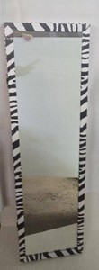 Mirrotek Zebra Print Wall Mount Jewelry Armoire Mirror Made in USA