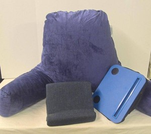 Nestl Reading Pillow with Lap Desk and Tablet Stand Blue Black