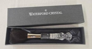 Waterford Crystal Vanity Powder Brush Clear Cut Handle with Box