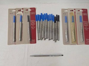 Cross Selectip Pen & Mixed Blue Black Refill Cartridge Lot